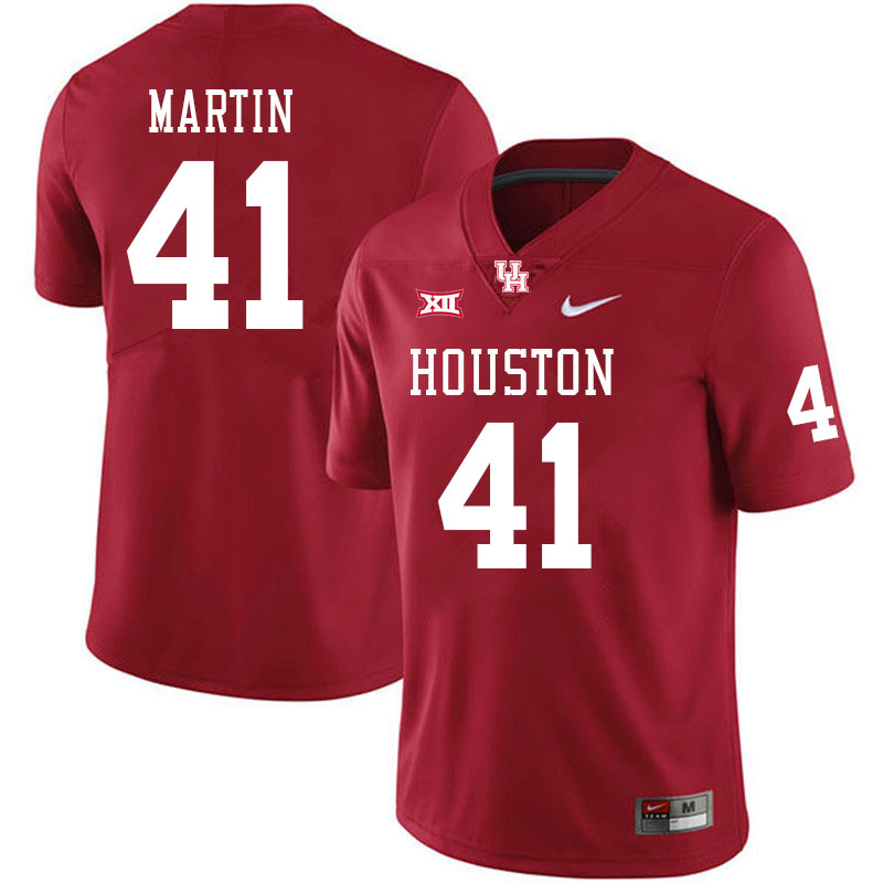 Men #41 Jack Martin Houston Cougars Big 12 XII College Football Jerseys Stitched-Red